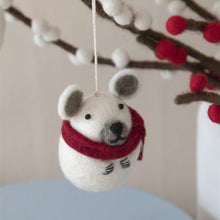 Load image into Gallery viewer, Christmas decoration - ice bear with scarf
