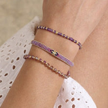 Load image into Gallery viewer, Prunus gold &amp; pink PVD crystal bead stretch bracelet
