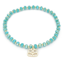 Load image into Gallery viewer, Prunus turquoise &amp; gold crystal stretch bracelet
