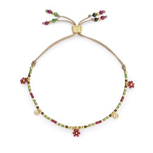 Load image into Gallery viewer, Rania red &amp; green gold beaded bracelet
