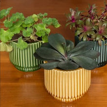 Load image into Gallery viewer, Ridged planter - mustard
