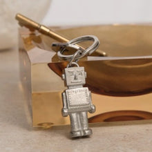 Load image into Gallery viewer, Robot pewter key ring
