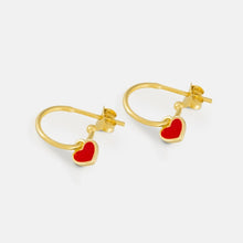 Load image into Gallery viewer, Heart enamel necklace - ruby
