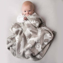 Load image into Gallery viewer, Safari blanket - grey &amp; white
