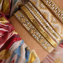 Load image into Gallery viewer, Saskia taupe &amp; gold friendship bracelet

