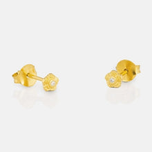 Load image into Gallery viewer, Seed card studs - champagne crystal peony - gold
