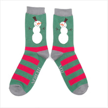 Load image into Gallery viewer, Snowmen stripe socks

