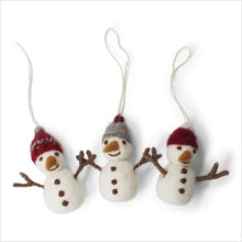 Load image into Gallery viewer, Christmas dec - snowmen with hat
