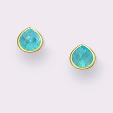 Load image into Gallery viewer, Tear drop lapis stud earrings - various colours
