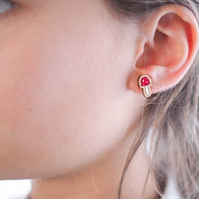 Load image into Gallery viewer, Wooden earrings - toadstool
