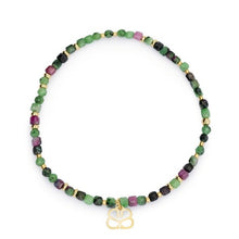 Load image into Gallery viewer, Violet gold &amp; ruby zoisite gemstone bracelet
