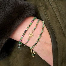 Load image into Gallery viewer, Violet gold &amp; ruby zoisite gemstone bracelet
