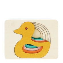 Load image into Gallery viewer, Wooden layered puzzle - duck

