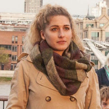 Load image into Gallery viewer, Woodland scarf - moss green, bark, straw &amp; caramel
