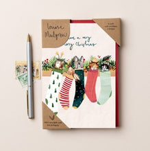 Load image into Gallery viewer, Animals &amp; stockings card pack
