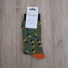 Load image into Gallery viewer, Geometrico bamboo geometric socks - dusty blue
