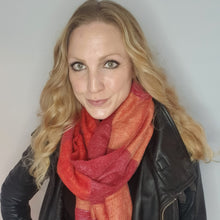 Load image into Gallery viewer, Sunset scarf - burgundy/pink/orange
