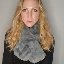 Load image into Gallery viewer, Faux fur loop through scarf - taupe
