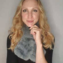 Load image into Gallery viewer, Faux fur loop through scarf - grey

