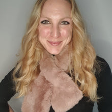 Load image into Gallery viewer, Faux fur loop through scarf - grey
