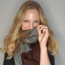 Load image into Gallery viewer, Sunset scarf - burgundy/pink/orange
