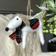 Load image into Gallery viewer, Felt tartan dog hanging dec
