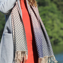 Load image into Gallery viewer, Ombre chevron scarf - pink/grey
