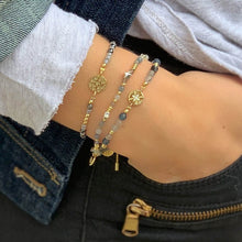 Load image into Gallery viewer, Alcor gold stretch gemstone bracelet
