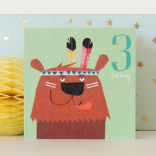 Load image into Gallery viewer, Age three bear card
