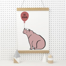 Load image into Gallery viewer, Rhino balloon 'Be kind' print only
