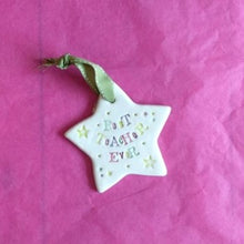 Load image into Gallery viewer, Best teacher ever ceramic star
