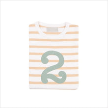 Load image into Gallery viewer, No 2 t-shirt - biscuit breton (green number)
