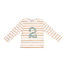 Load image into Gallery viewer, No 2 t-shirt - biscuit breton (green number)
