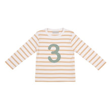 Load image into Gallery viewer, No 3 t-shirt - biscuit breton (green number)

