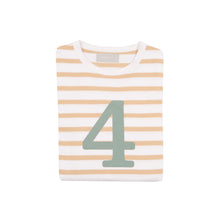 Load image into Gallery viewer, No 4 t-shirt - biscuit breton (green number)
