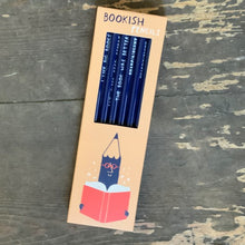 Load image into Gallery viewer, Featuring the wry witticisms of 'Sharp&amp;Blunt', these 'Bookish' pencils are a great way to start your own literary masterpiece!
