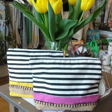 Load image into Gallery viewer, Stripe purse/make-up bag
