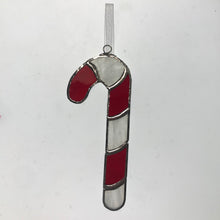 Load image into Gallery viewer, Handmade glass Christmas candy cane
