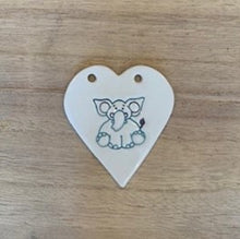 Load image into Gallery viewer, Elephant handmade ceramic heart
