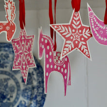 Load image into Gallery viewer, 18 folk art Christmas decorations

