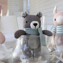 Load image into Gallery viewer, Fred the bear knitted toy
