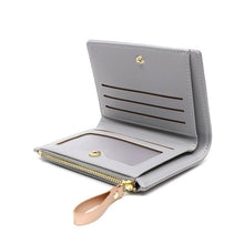 Load image into Gallery viewer, Compact purse with rose gold stars - grey
