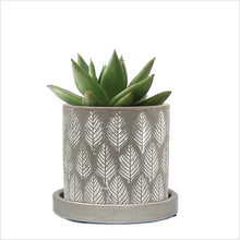 Load image into Gallery viewer, Balter pot (with drainage) - grey leaves
