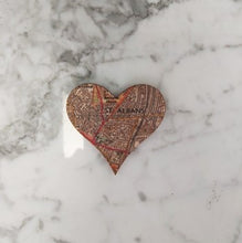 Load image into Gallery viewer, St Albans wooden heart magnet
