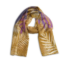 Load image into Gallery viewer, Silk scarf - hummingbird - mustard or blue
