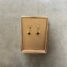 Load image into Gallery viewer, Enamel starburst huggie earrings
