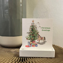Load image into Gallery viewer, Boxed earring card - Christmas tree &amp; rocking horse
