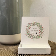 Load image into Gallery viewer, Boxed earrings card - Christmas wreath
