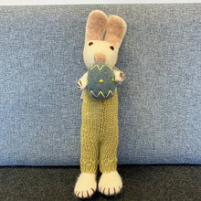 Load image into Gallery viewer, White bunny with purple dress &amp; yellow egg - large
