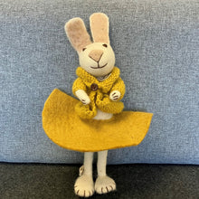 Load image into Gallery viewer, White bunny with ochre skirt &amp; jacket - large
